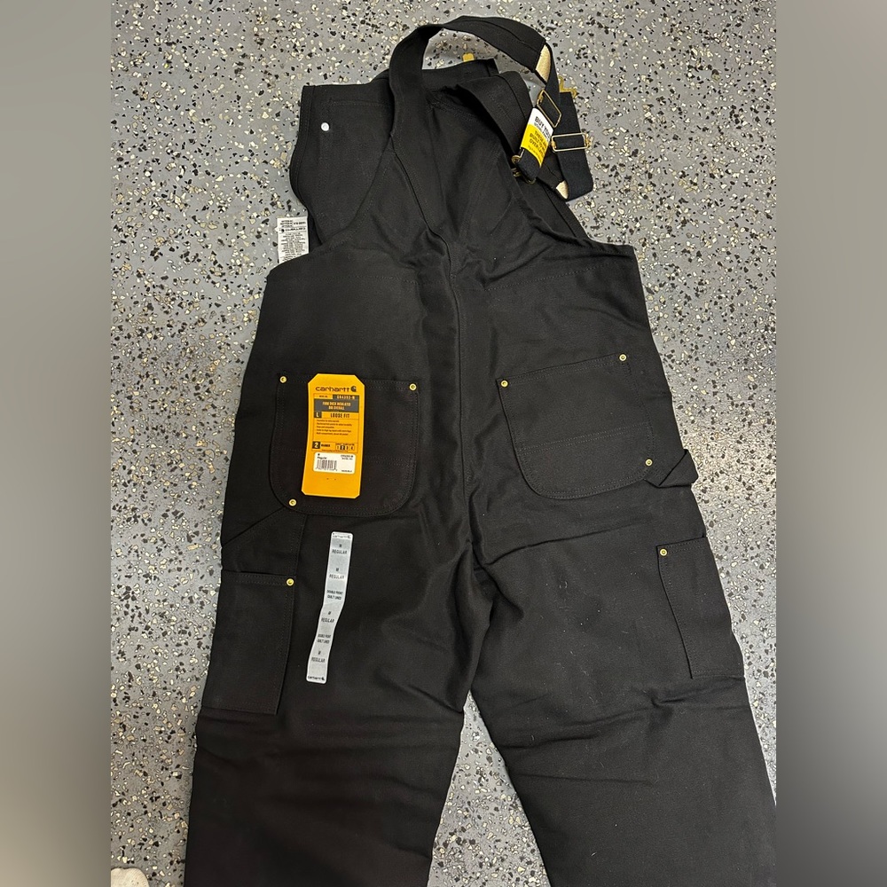 Carhartt mens Loose Fit Washed Duck Insulated Bib Overall